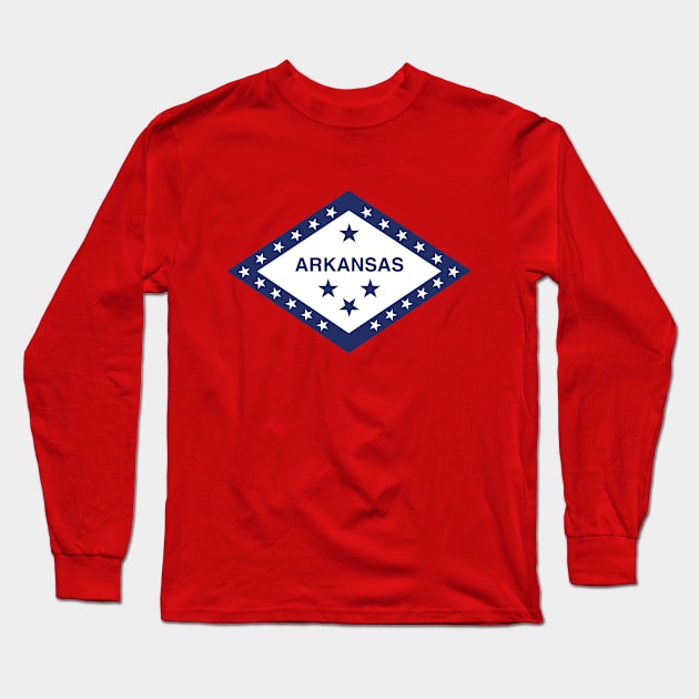 Arkansas State Flag Long Sleeve T-Shirt by Rebus28